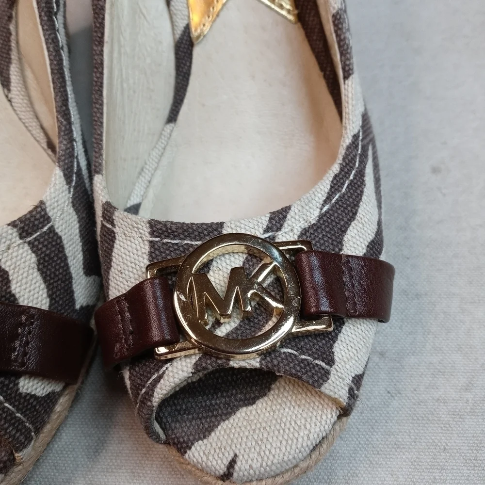 Michael Kors Zebra Print Wedge Platform Espadrille